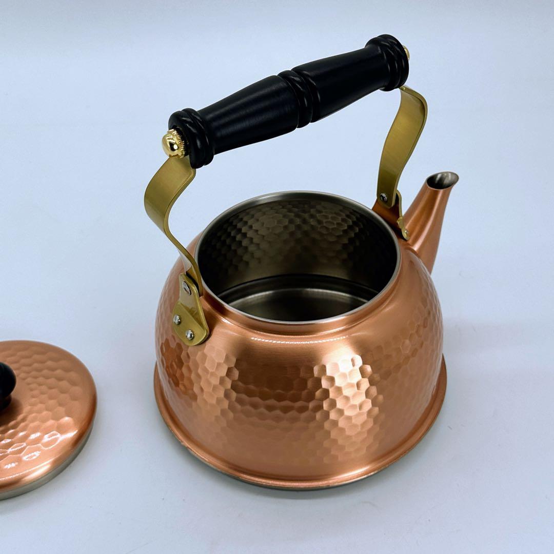 新品未使用 素銅 1.5L IH対応 鎚目入れケトル IH-3519 やかん