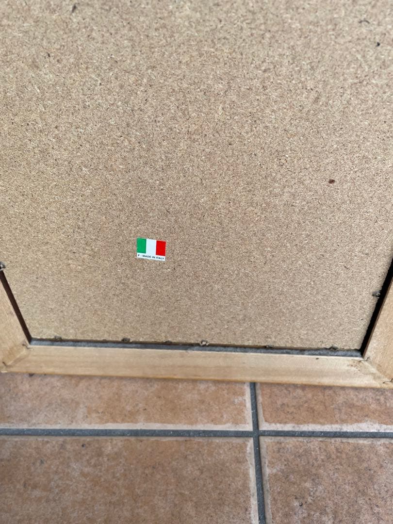 イタリア製　ミッドセンチュリー 木製フレーム 壁掛け鏡 ミラー ウォールミラー