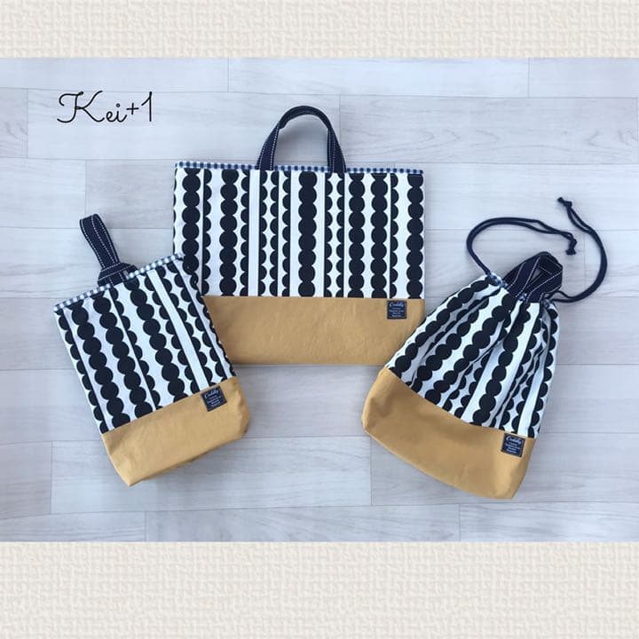 新品ハンドメイド選べる3カラーもくもくストライプ入園入学3点セット