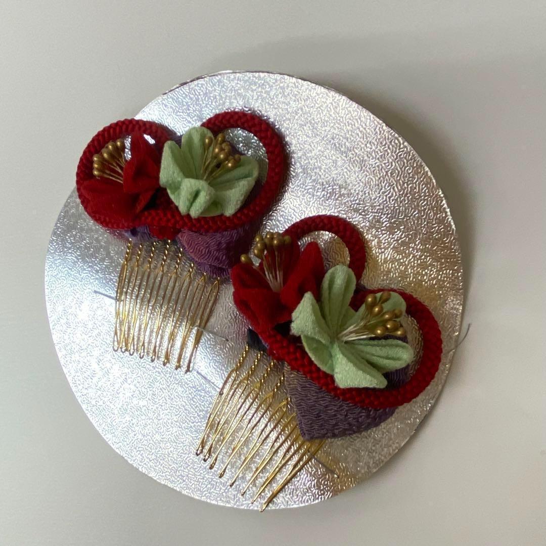 【着物と帯 時流】199ys◆3才女着物+袴+長襦袢バッグ髪飾り半幅帯6点セット