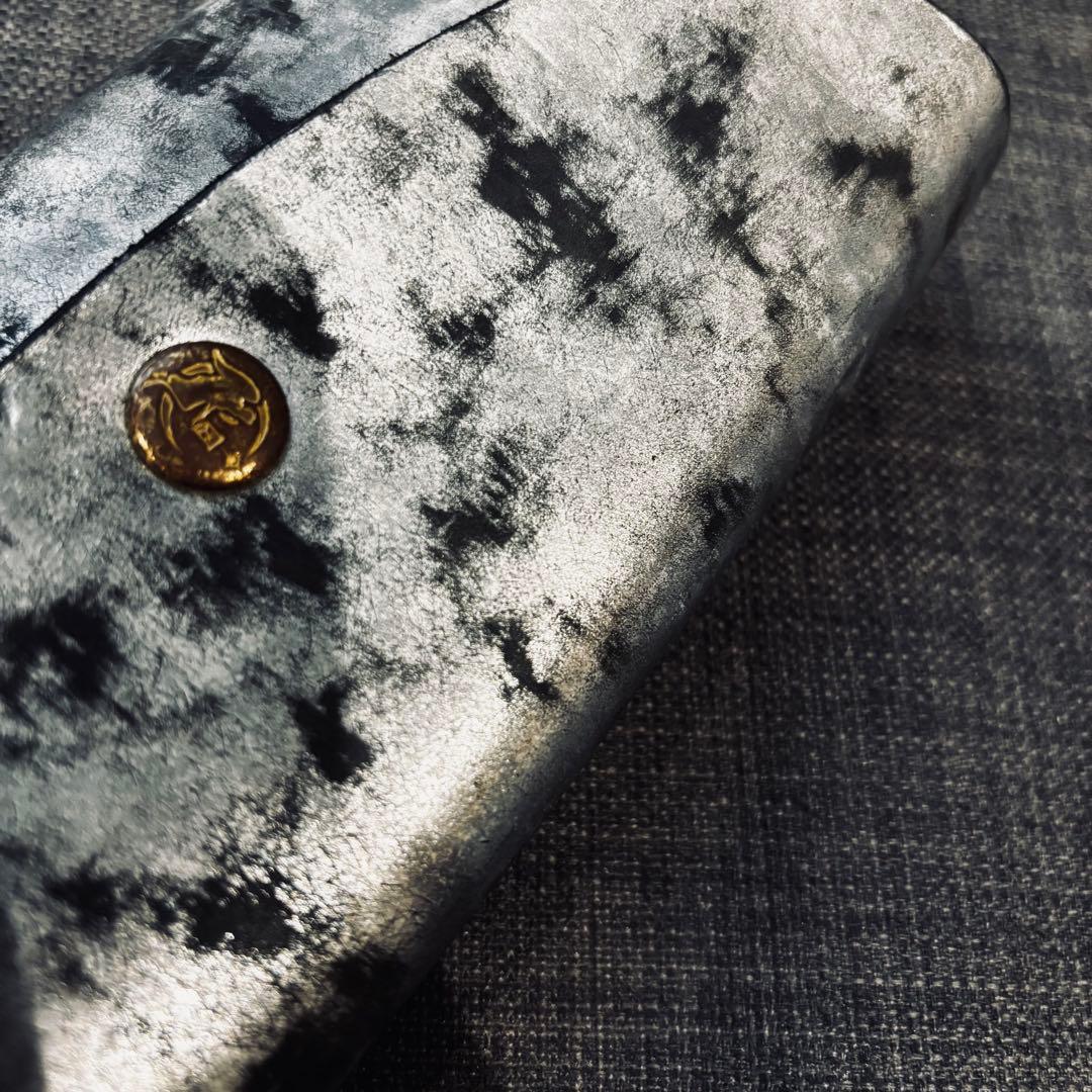 kissora 革財布 長財布 シルバー 銀 ウォレット