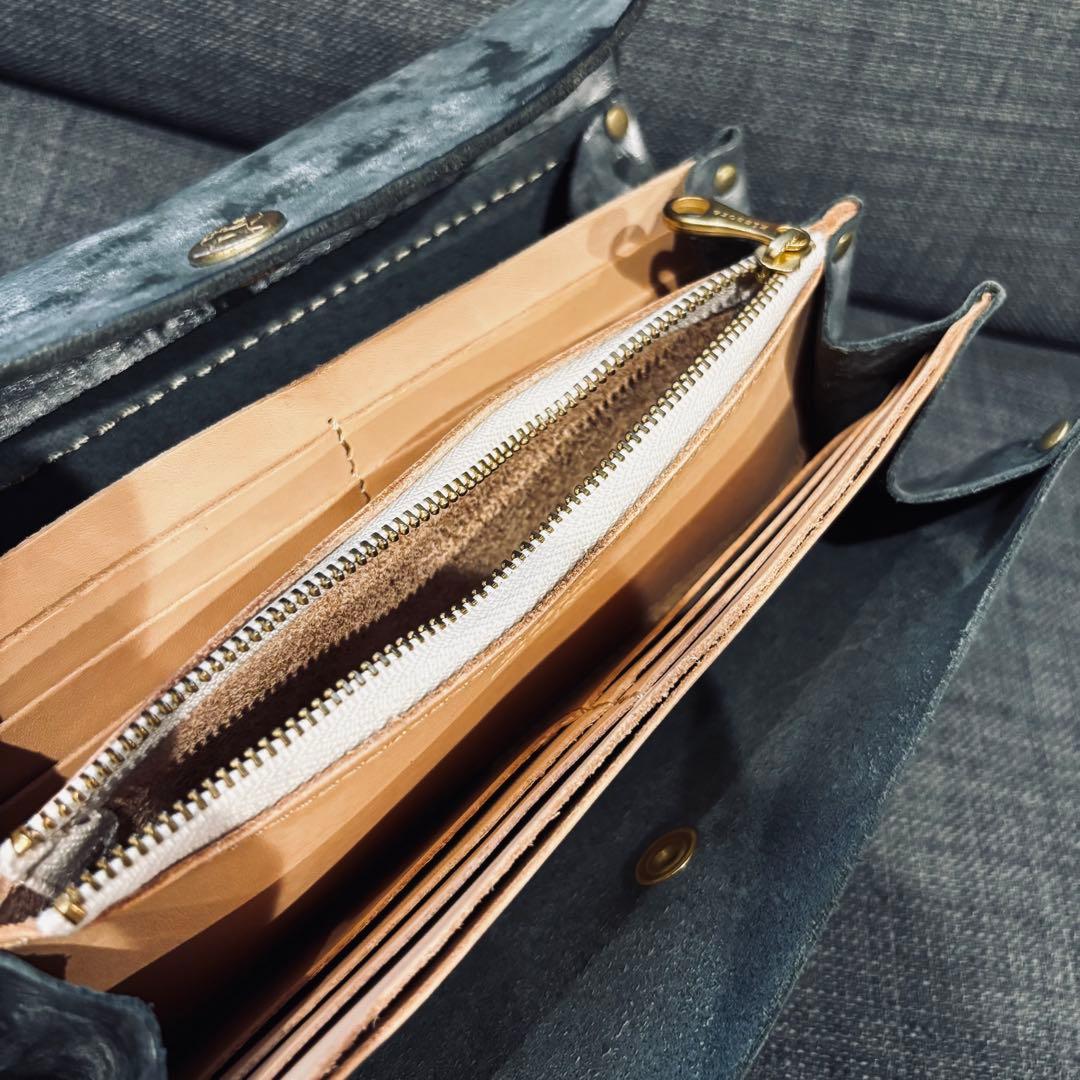 kissora 革財布 長財布 シルバー 銀 ウォレット