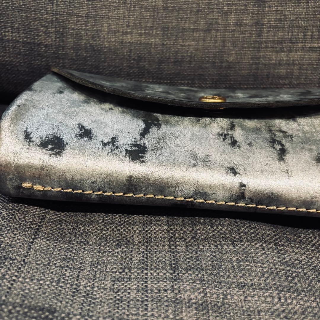 kissora 革財布 長財布 シルバー 銀 ウォレット