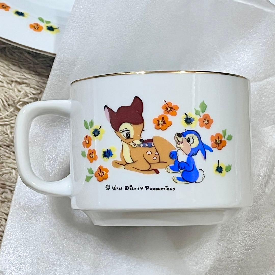 希少！レトロ Disney バンビ 食器 ランチプレートマグカップ sango