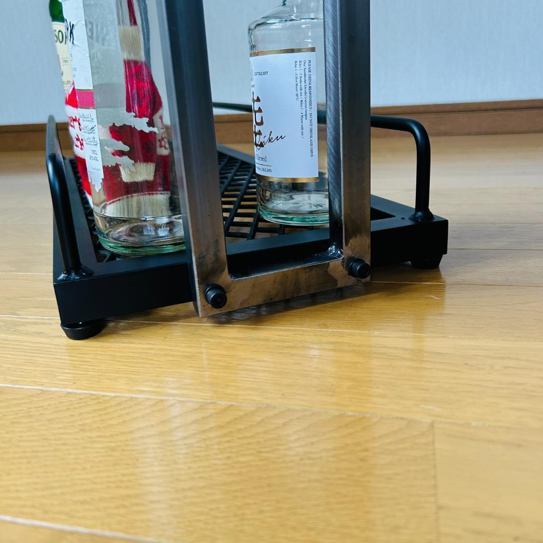 アイアンバーワゴン インダストリアル ウィスキーラック 重厚溶接