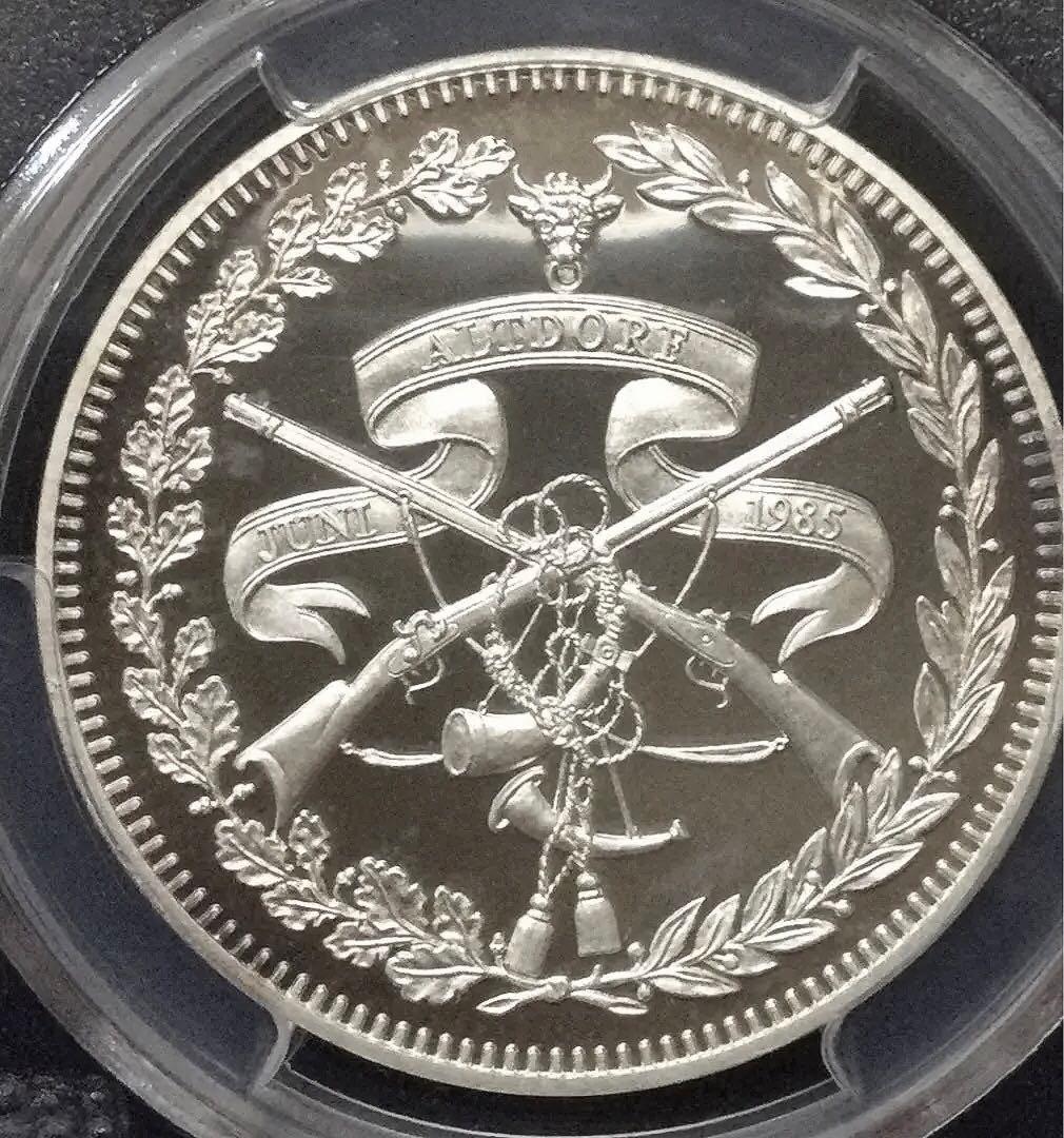 スイス射撃祭 1985年50フラン銀貨 PR68DCAM - 工芸品ベストセラー 商品