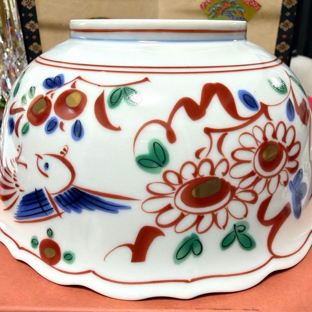 たち吉赤絵金彩八角鉢　中皿シール付きクリスタル小鉢　金彩豪華大鉢　No.4-33