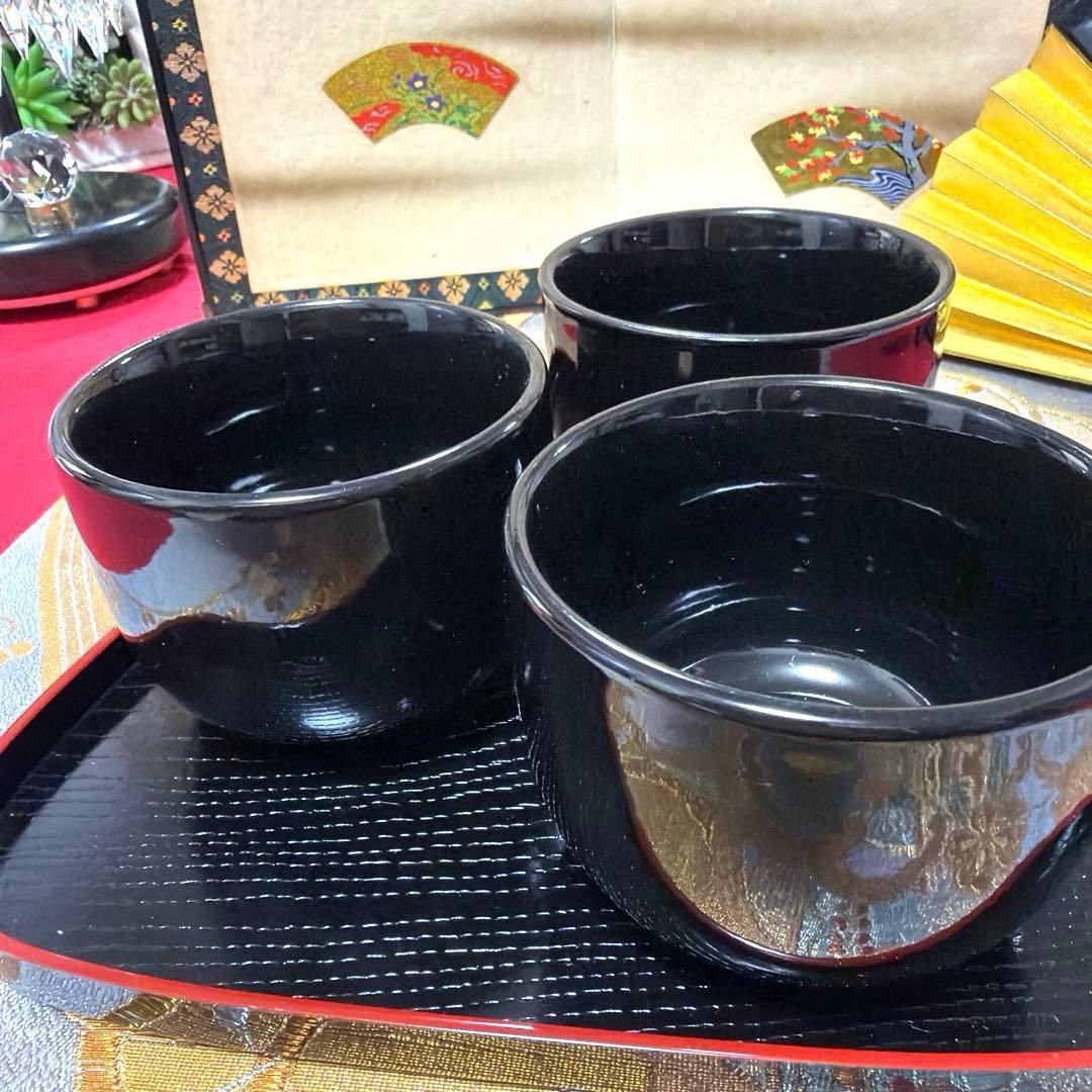 たち吉赤絵金彩八角鉢　中皿シール付きクリスタル小鉢　金彩豪華大鉢　No.4-33