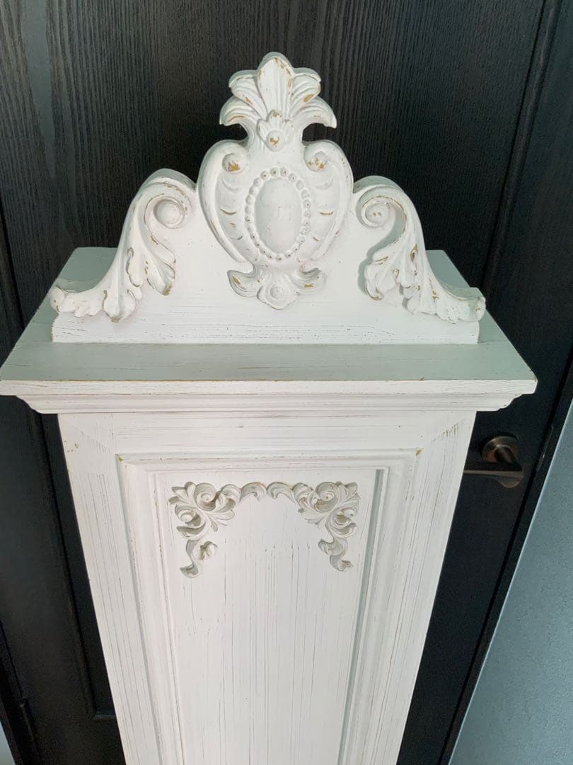 中古　美品　アンティーク　フランス　ホワイト 木製ラック 1