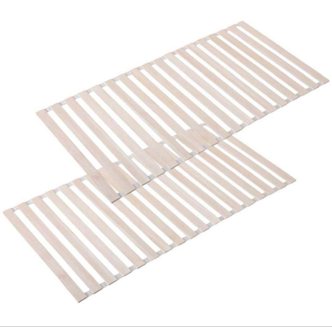 【新品】すのこベッド 折りたたみ ロール式シングルすのこマット 桐 2個セット