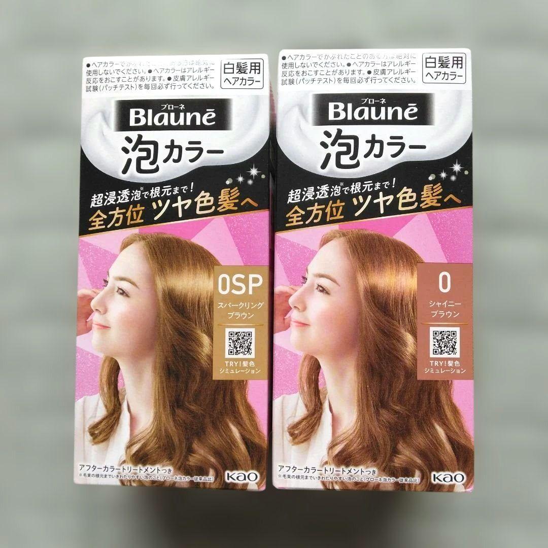 花王 ブローネ 泡カラー 白髪染め 2個セット 0/0SP - メルカリ