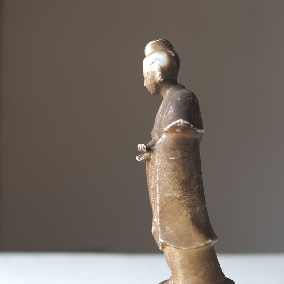 古い白磁の観音菩薩像 古道具 骨董 古美術