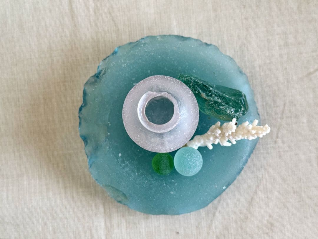 沖縄の海 奇跡の産物 ピンクのシーグラス瓶 激レア オブジェ シーグラスアート