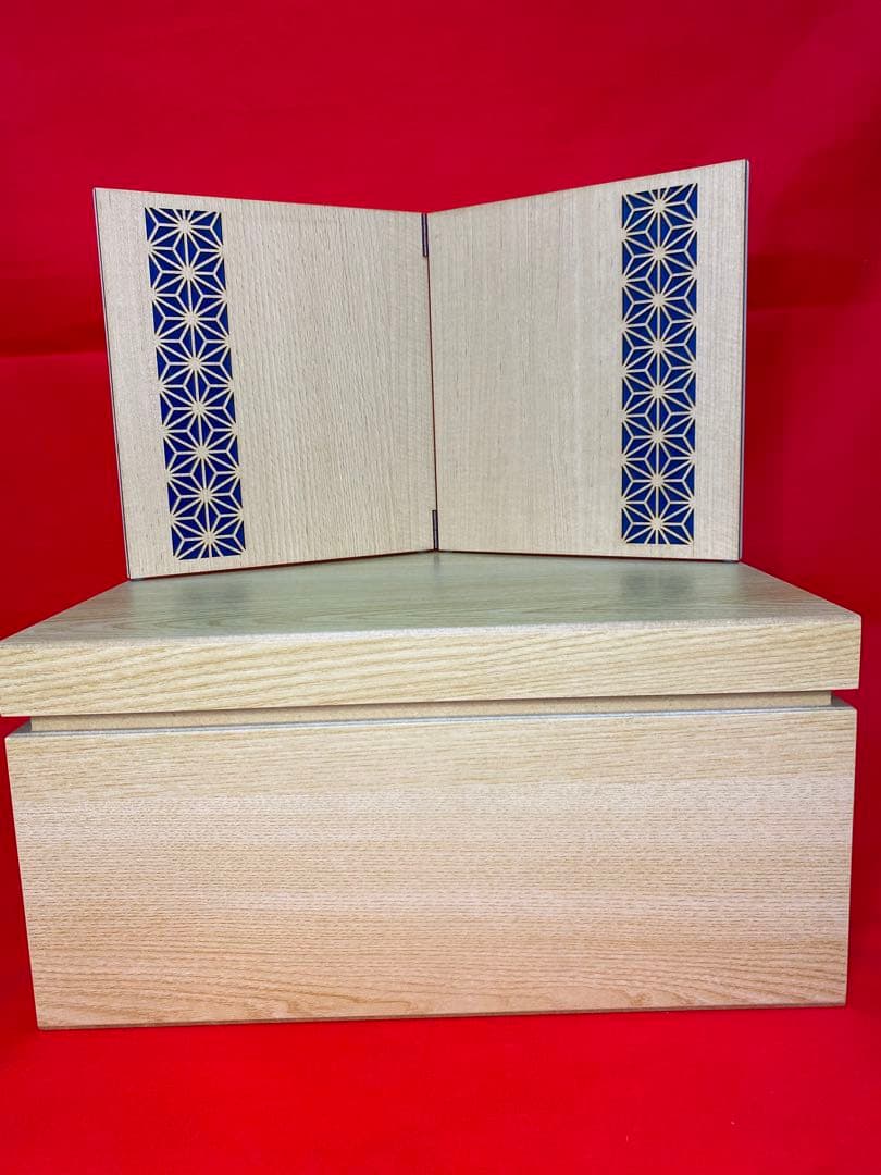 五月人形　兜飾り白木収納セット・コンパクトサイズ