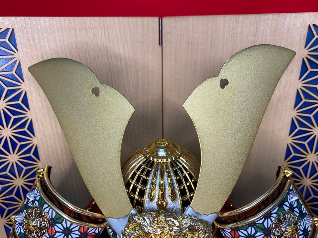 五月人形　兜飾り白木収納セット・コンパクトサイズ