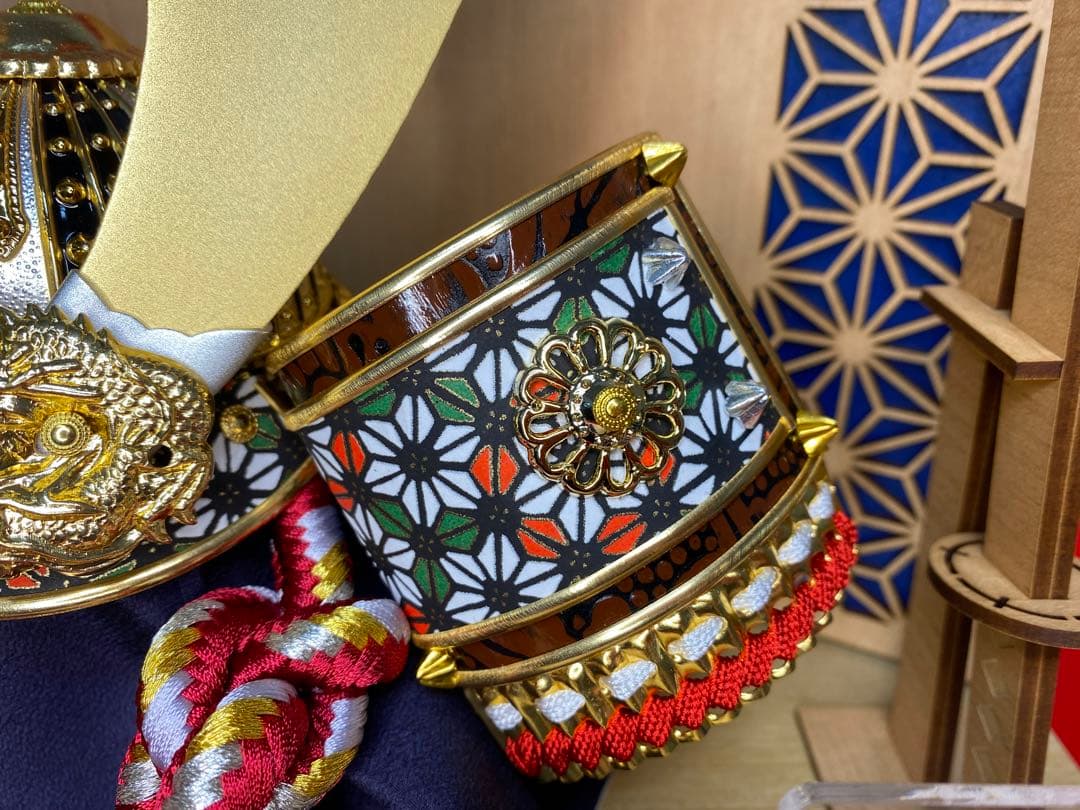 五月人形　兜飾り白木収納セット・コンパクトサイズ