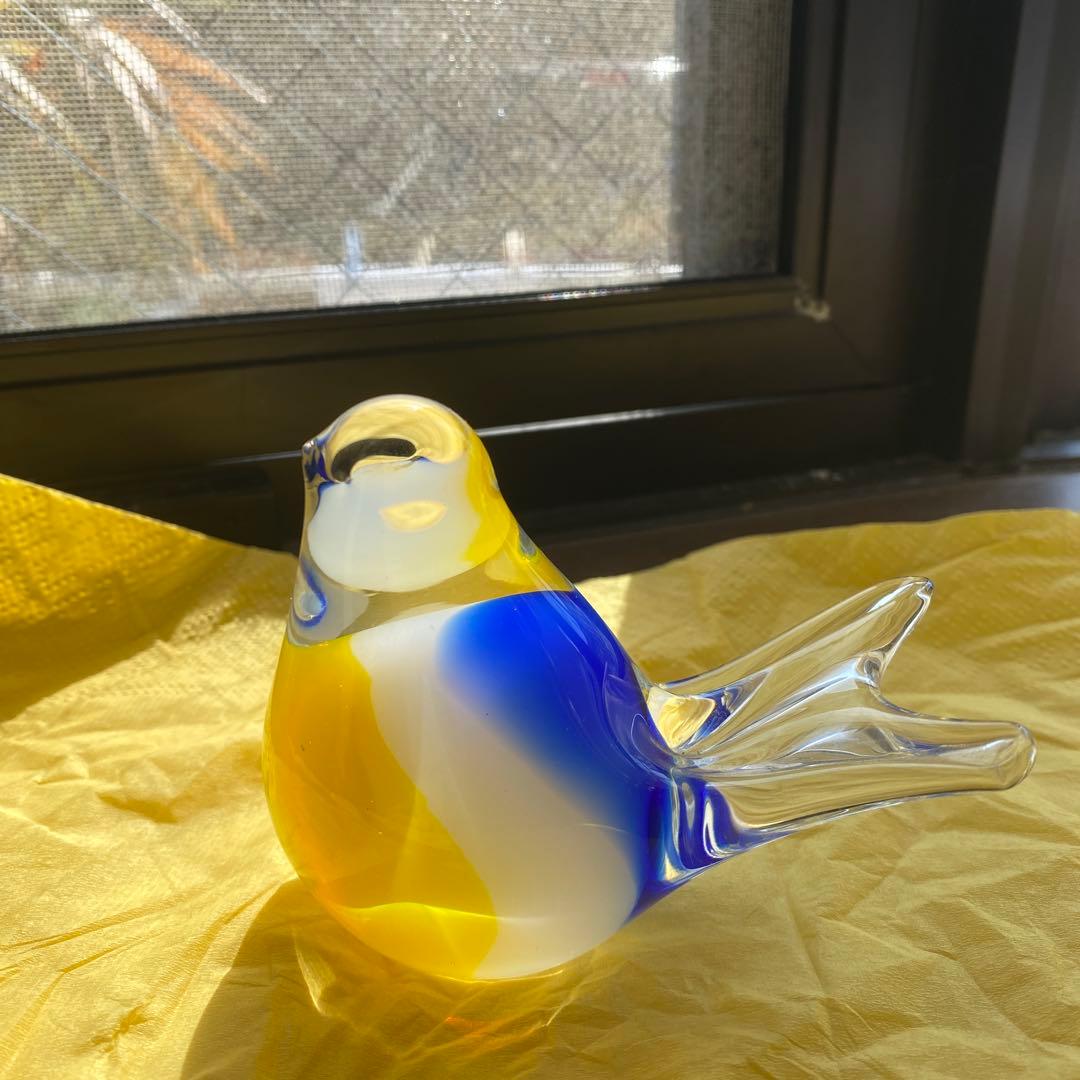 ③鳥の置物 ガラス製 - メルカリ