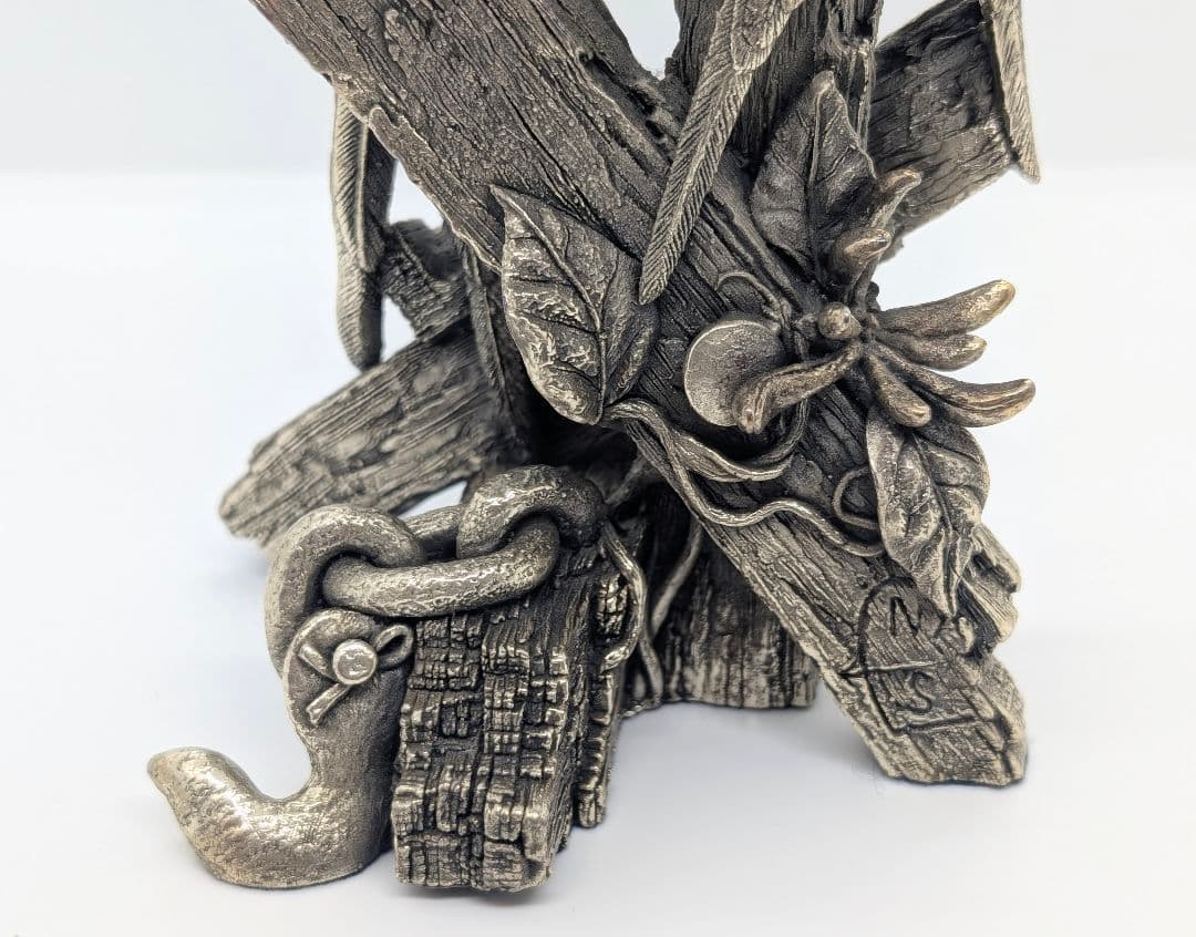 【極希少・重量630g】英国 カントリーアーティスト 純銀張り オブジェ 小鳥