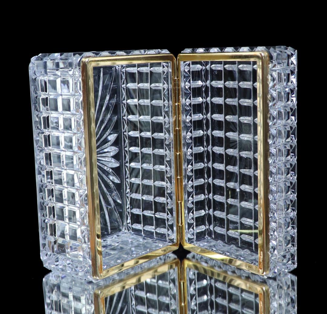 オールド・バカラ 珍品 特大サイズ 2.5kg 宝石箱 小物入れ 切子 金装飾