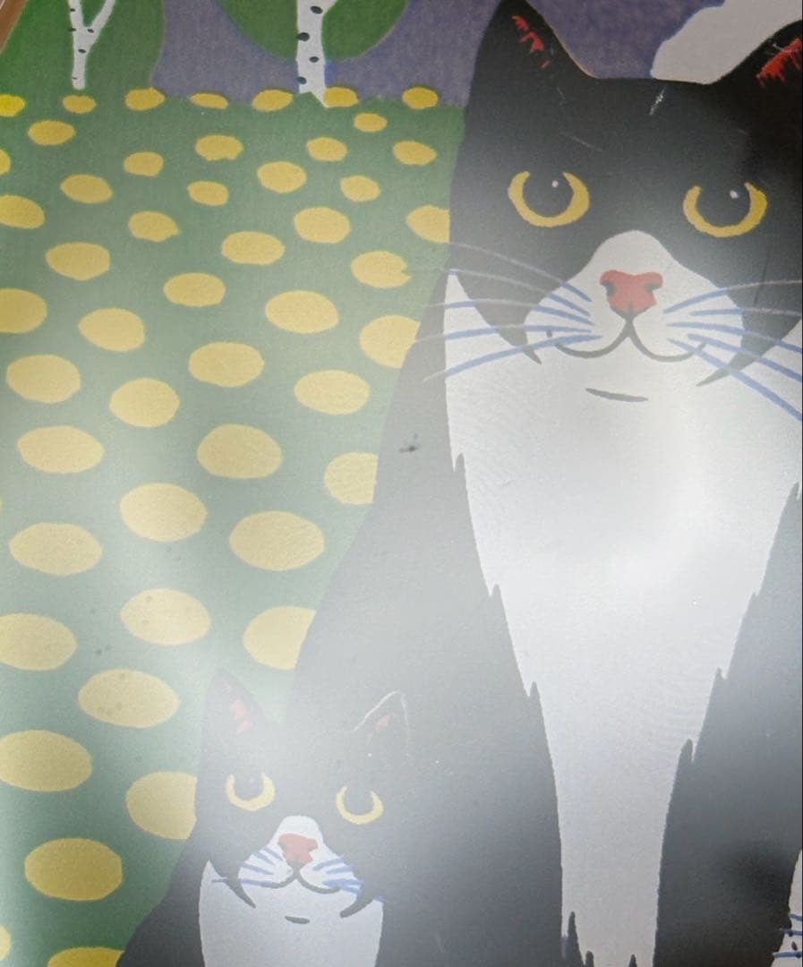  ネコのガラスカード \"Perhepotretti\"