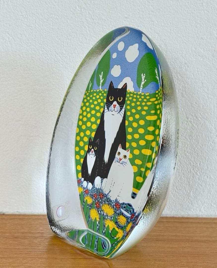  ネコのガラスカード \"Perhepotretti\"