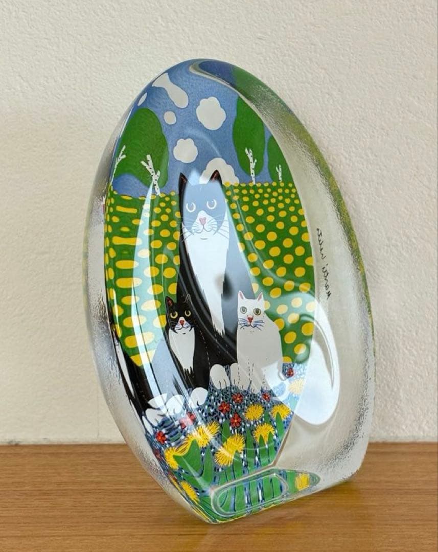  ネコのガラスカード \"Perhepotretti\"