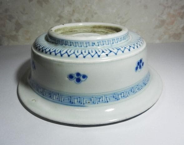 古伊万里染付山水図大鉢 裏印「乾」（概数 D22cm、H8cm