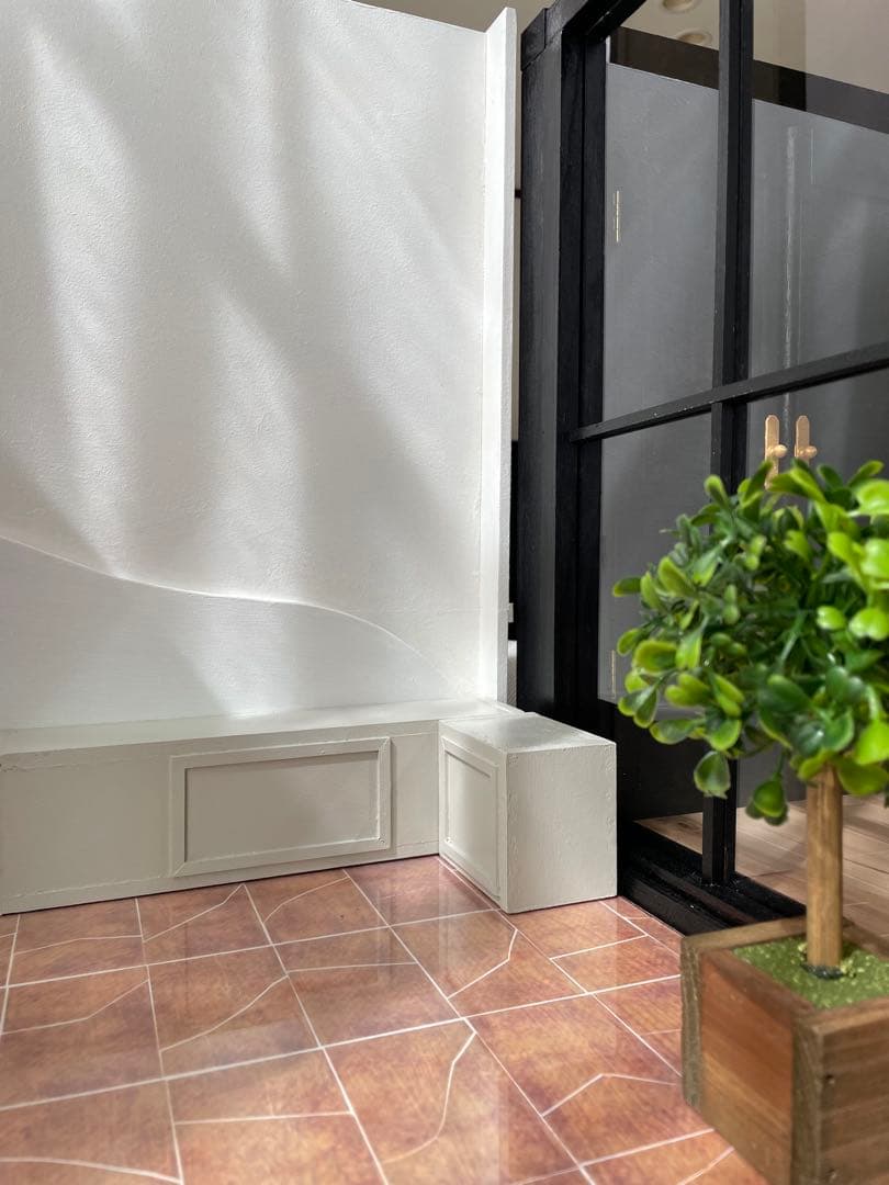 ドールハウス撮影背景ボード プールハウス＆パティオ☆ケーキカフェ