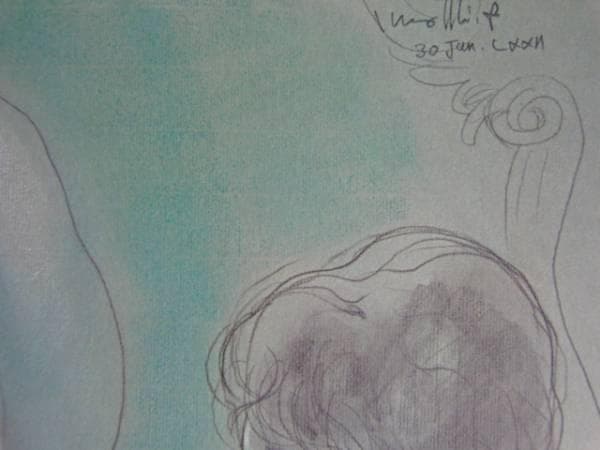 古沢　岩美、鏡、希少な額装用画集より、新品額装付、状態良好、裸婦