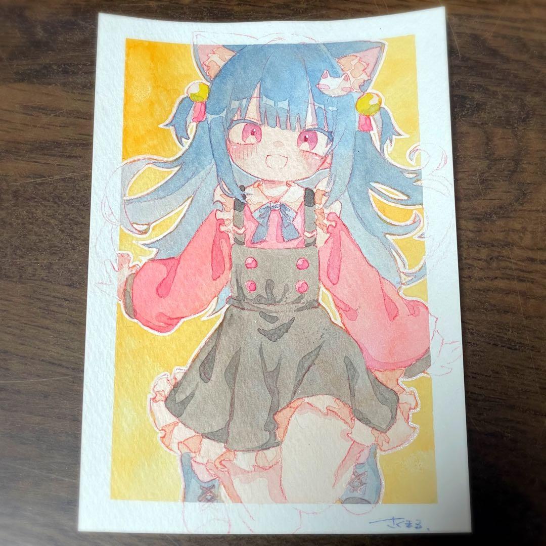 一点物】水彩手描きアナログイラスト オリジナル - メルカリ