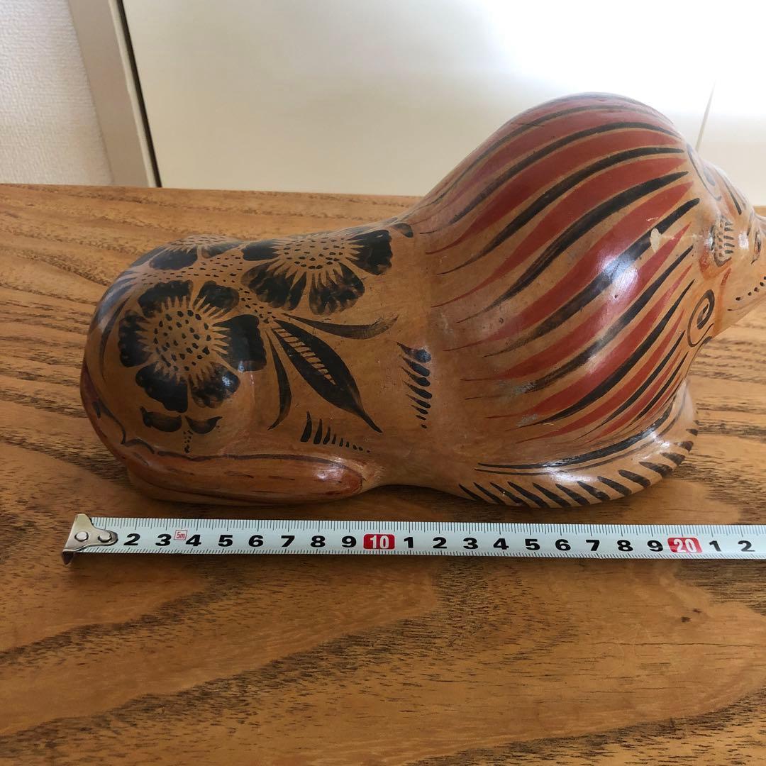 ヴィンテージ　メキシコ　陶器　置物　ライオン