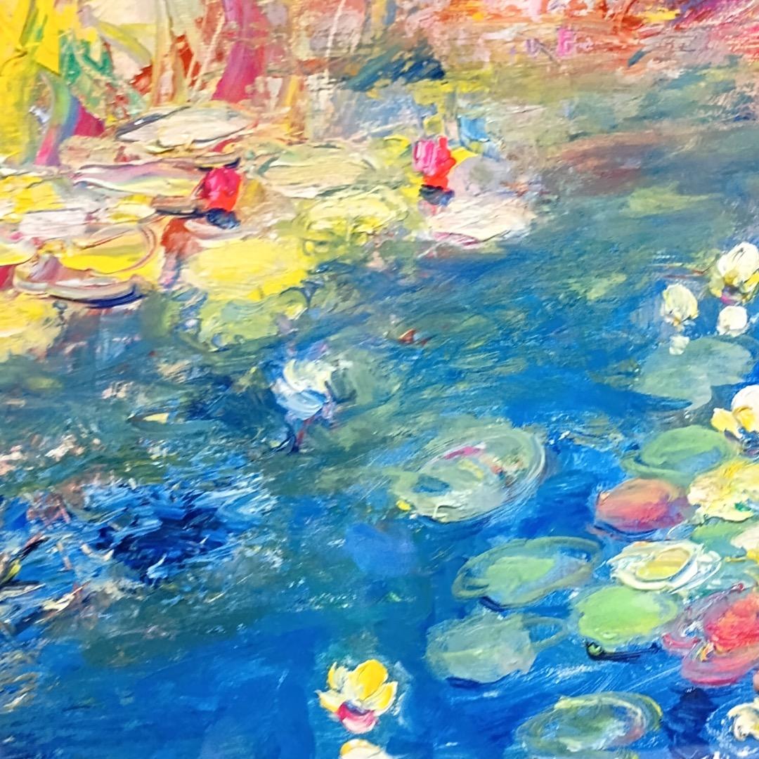 m*y様 □田中仁士 油彩「陽光」 F6 直筆証明書 モネに私淑、水連の