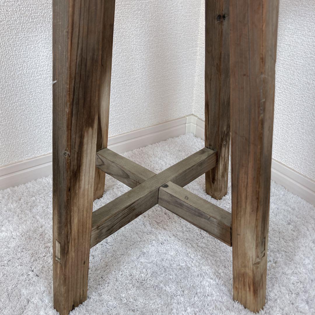 レトロ家具　丸椅子　木製スツール　古道具　古家具　昭和レトロ　飾台　アンティーク