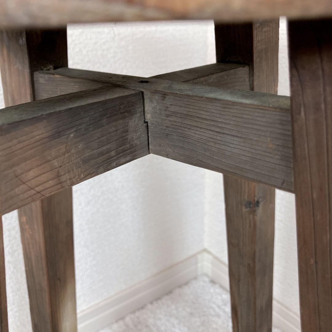 レトロ家具　丸椅子　木製スツール　古道具　古家具　昭和レトロ　飾台　アンティーク