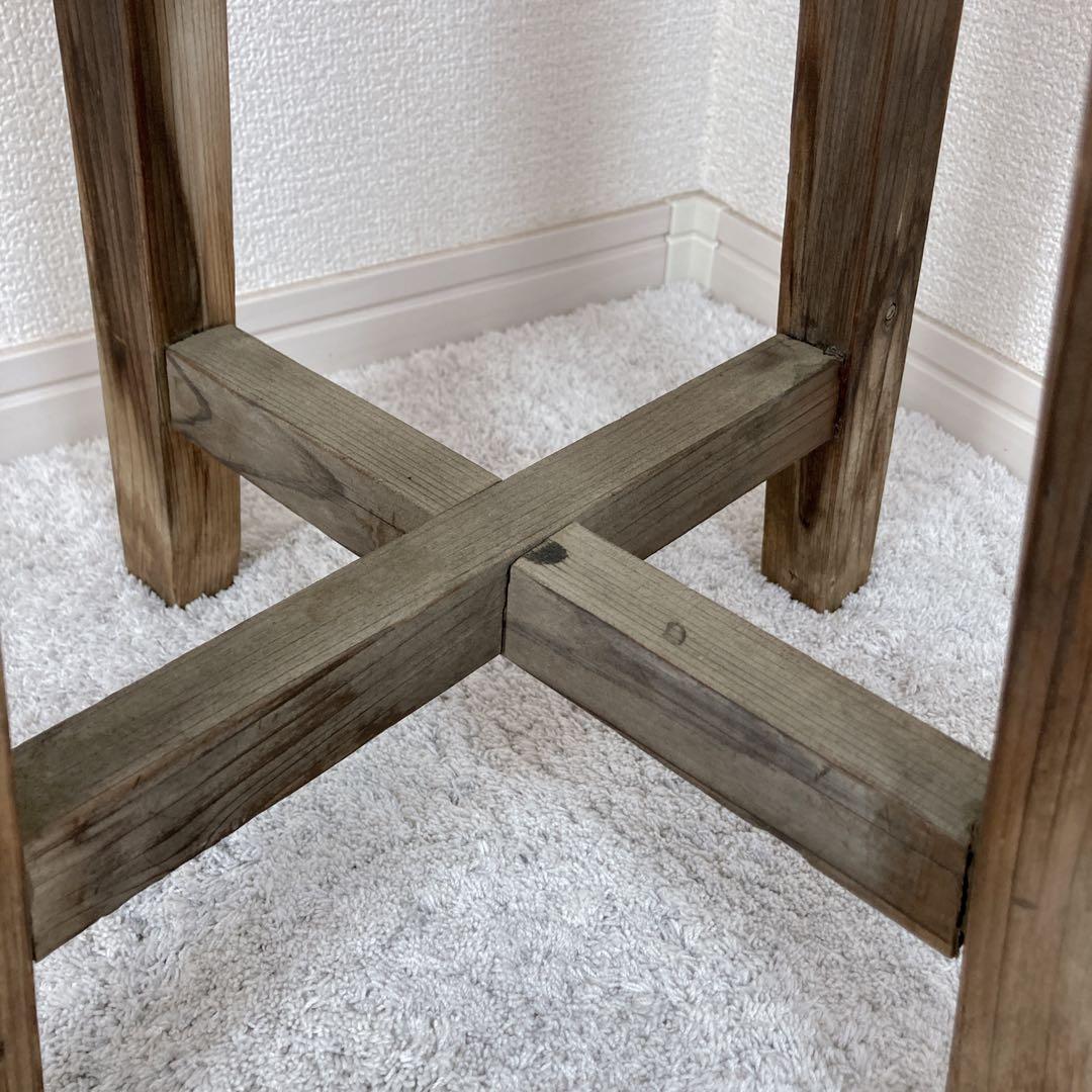 レトロ家具　丸椅子　木製スツール　古道具　古家具　昭和レトロ　飾台　アンティーク