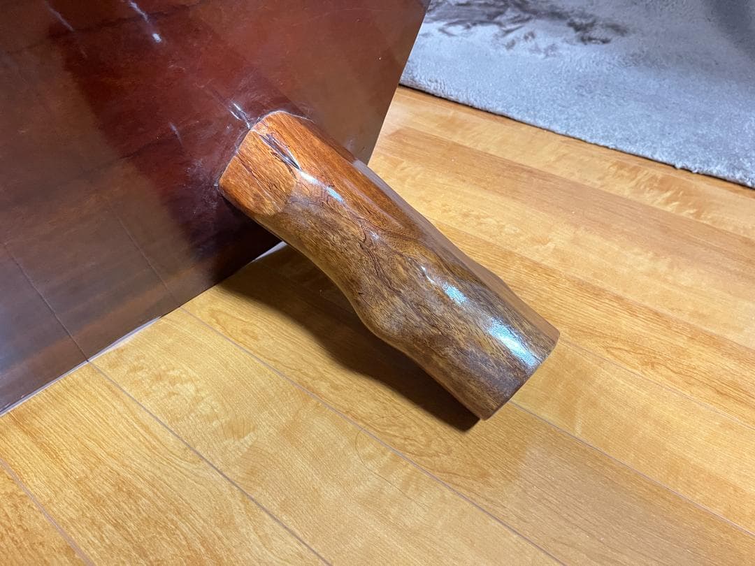 【送料無料】天然木 一枚板ローテーブル 木製座卓 約85×150cm 光沢仕様