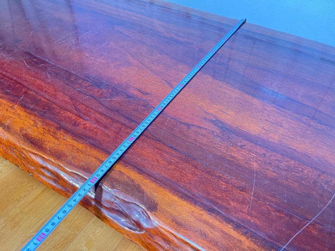 【送料無料】天然木 一枚板ローテーブル 木製座卓 約85×150cm 光沢仕様