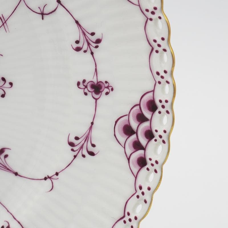 ロイヤルコペンハーゲン バーガンディ フルレース プレート 17.5cm #4