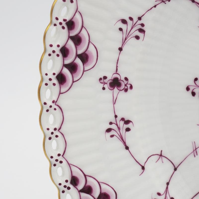 ロイヤルコペンハーゲン バーガンディ フルレース プレート 17.5cm #4