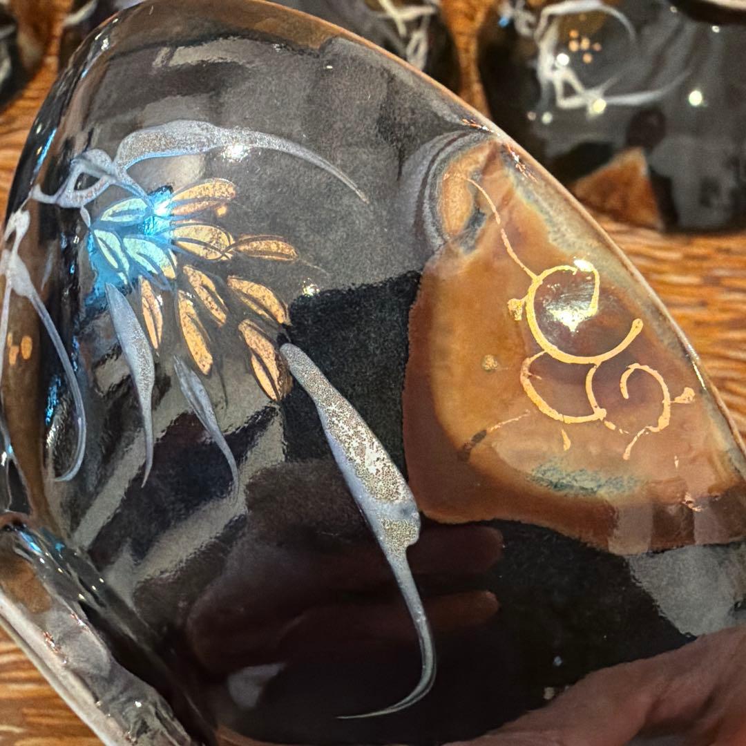 価格大幅改定！黒釉 蓋茶碗 14客揃 共箱 在銘 茶道具 懐石