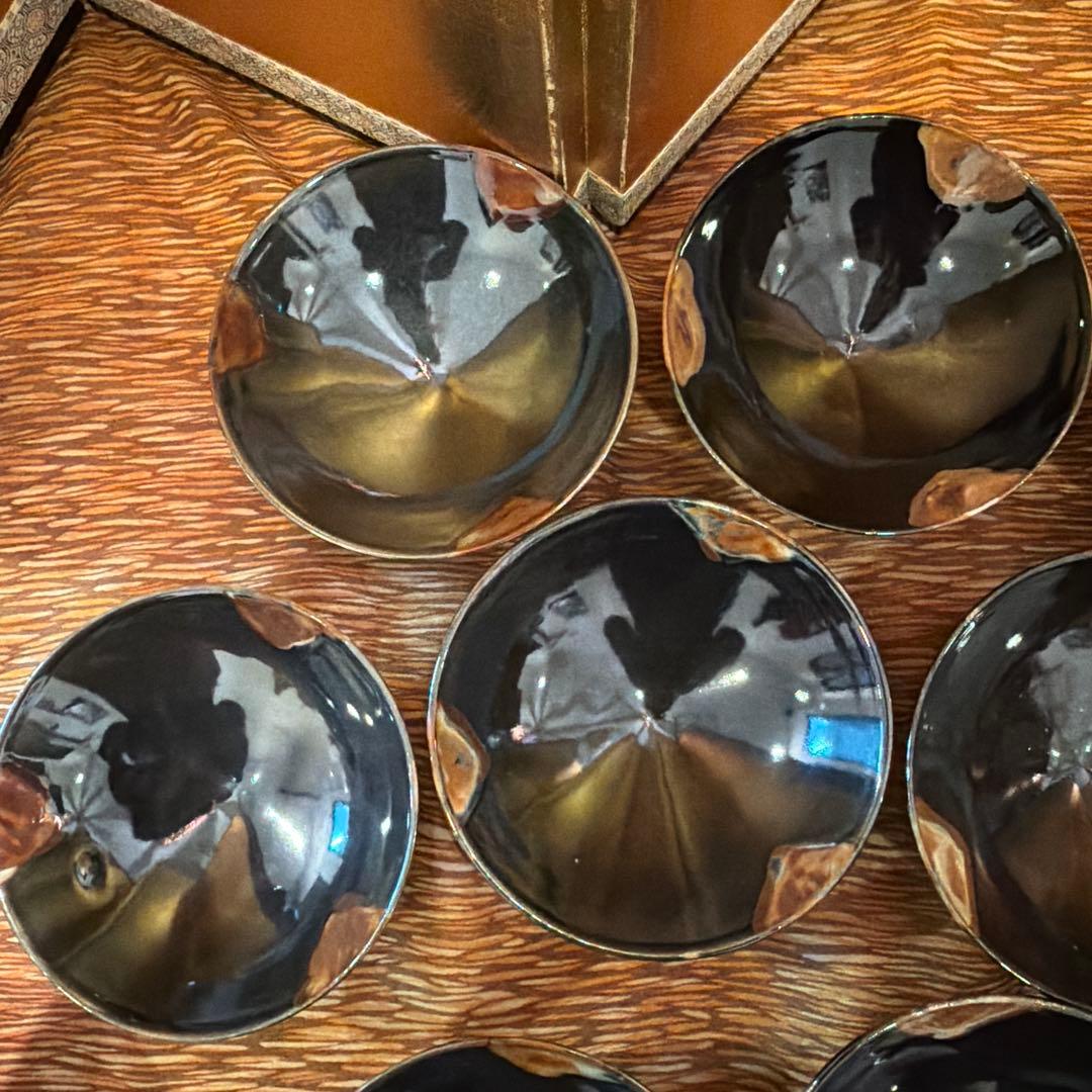 価格大幅改定！黒釉 蓋茶碗 14客揃 共箱 在銘 茶道具 懐石