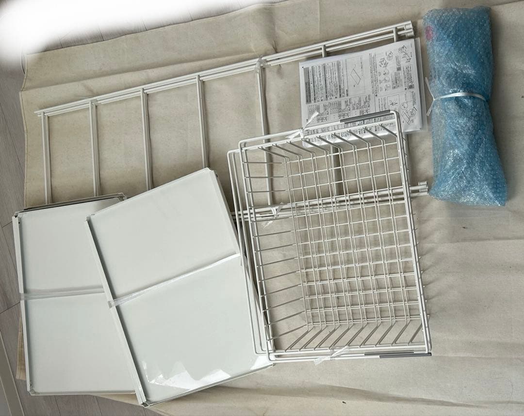 〔値下げ可〕無印良品　ホワイト 4段スチールラック バスケット付き