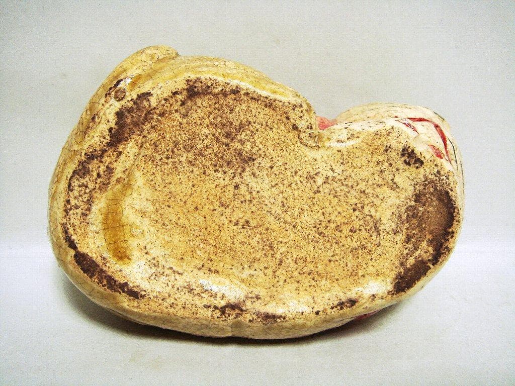 926『黄瀬戸 眠り猫』陶器　/骨董品 古美術 アンティーク 古玩