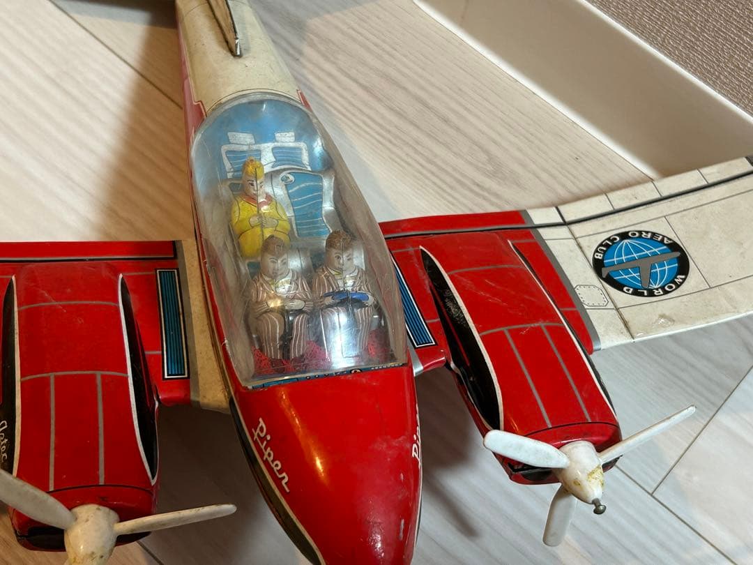 アサヒ 旭玩具 パイパー ツイン コマンチ 70年代　ブリキ　飛行機 日本製