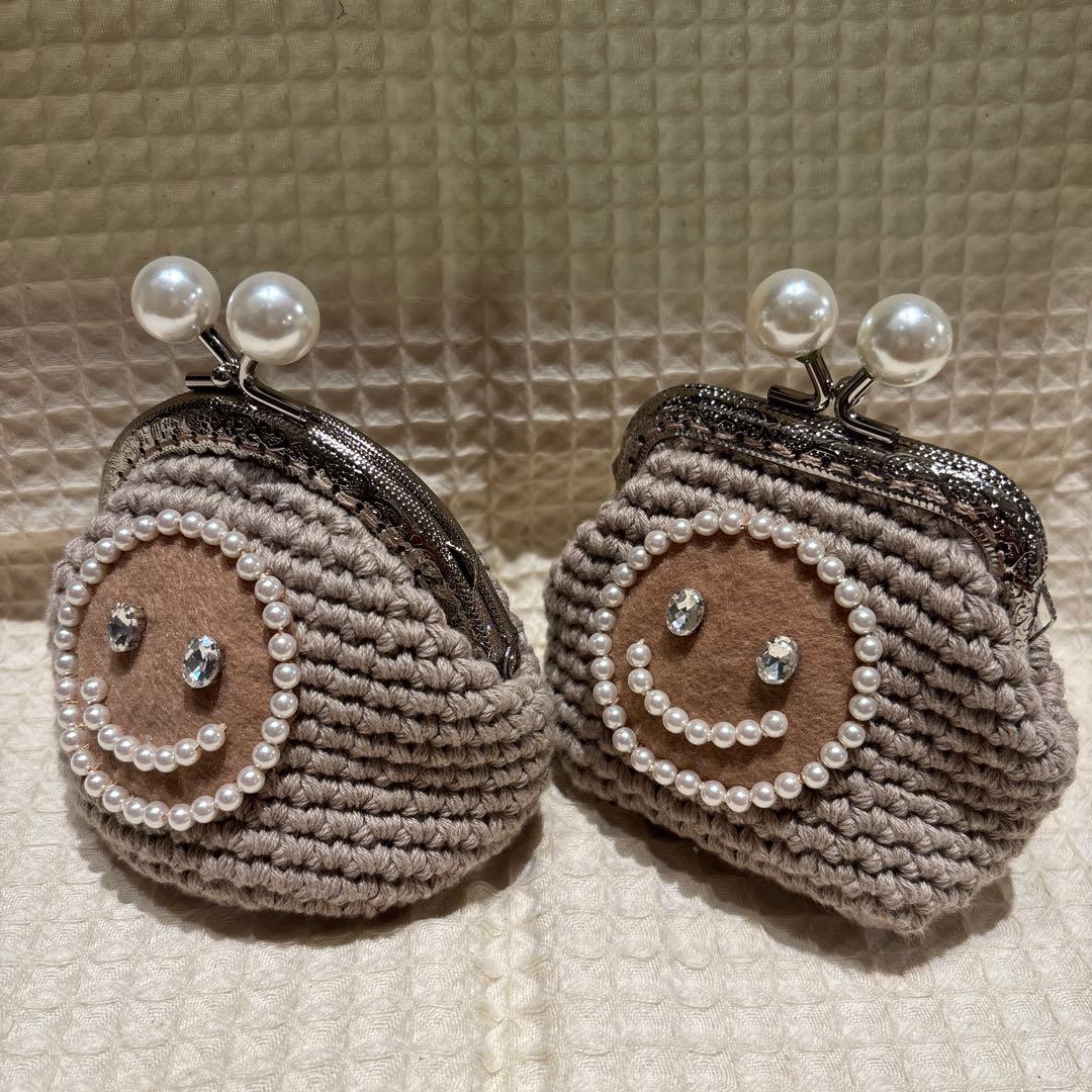 ［ゆかちゃんさま専用］スマイルがま口　ミニポーチ　ハンドメイド❤︎