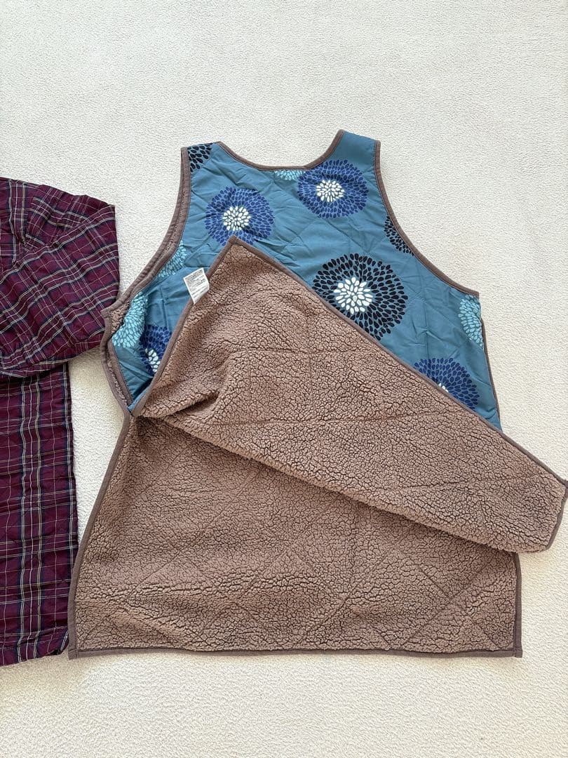 【送料無料】割烹着 エプロン 裏起毛 5着セット