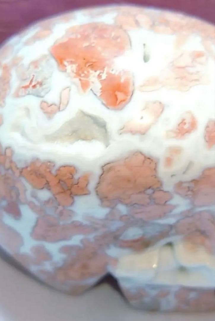 1点もの　天然石　ジオード桜瑪瑙　スカル　置き物　ピンクアゲート