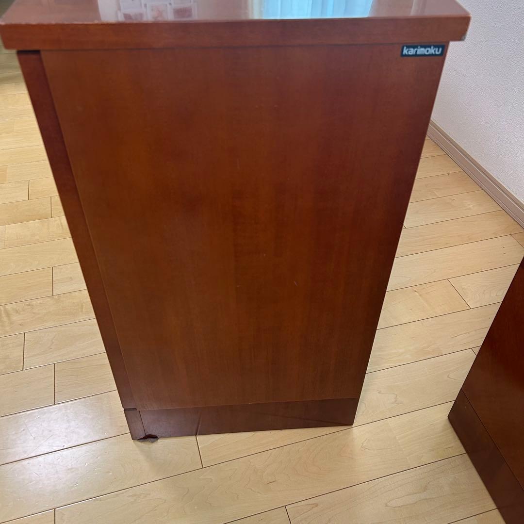 極希少カリモク　アラード　突板　ダイヤモンド貼り　サイドボード　キャビネット