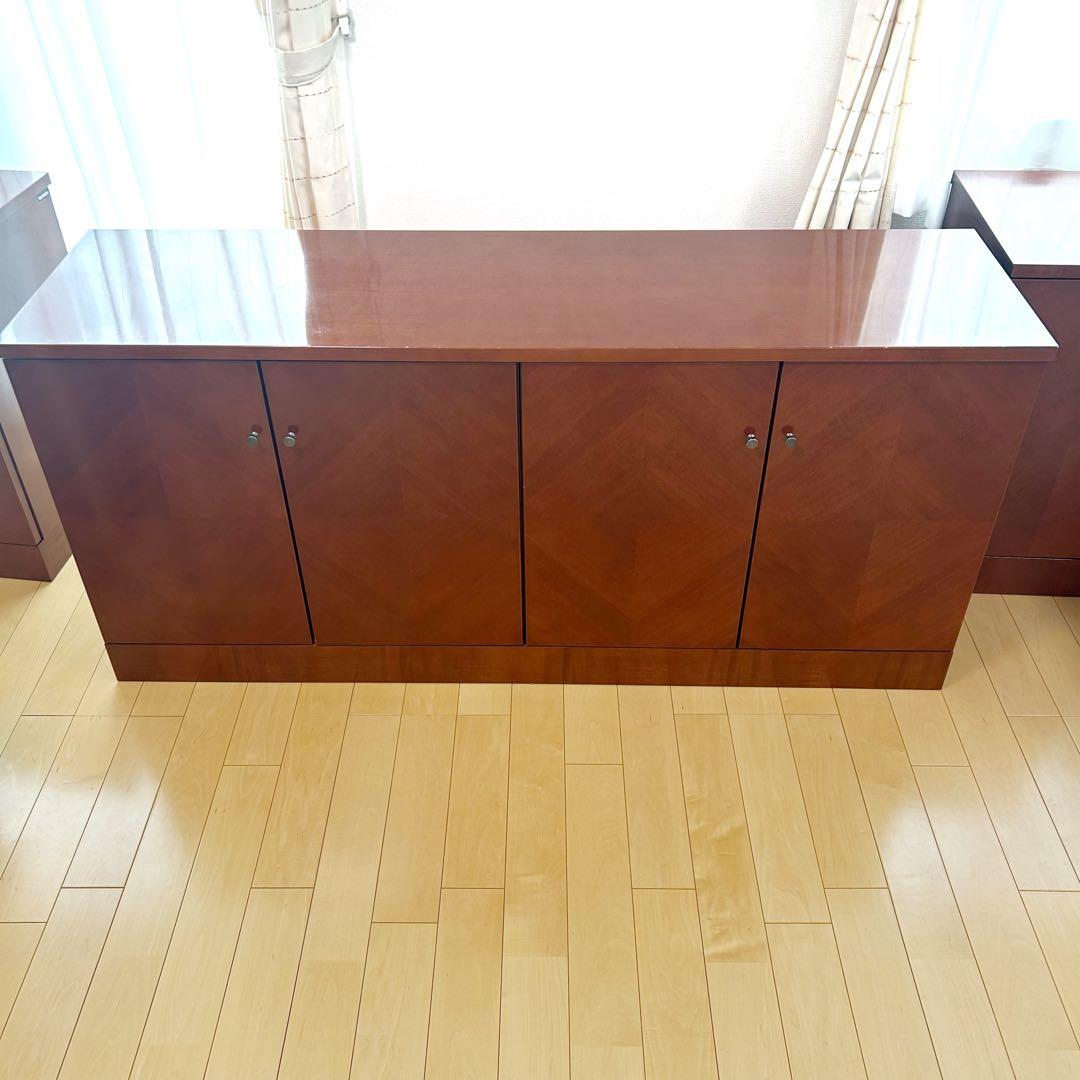 極希少カリモク　アラード　突板　ダイヤモンド貼り　サイドボード　キャビネット