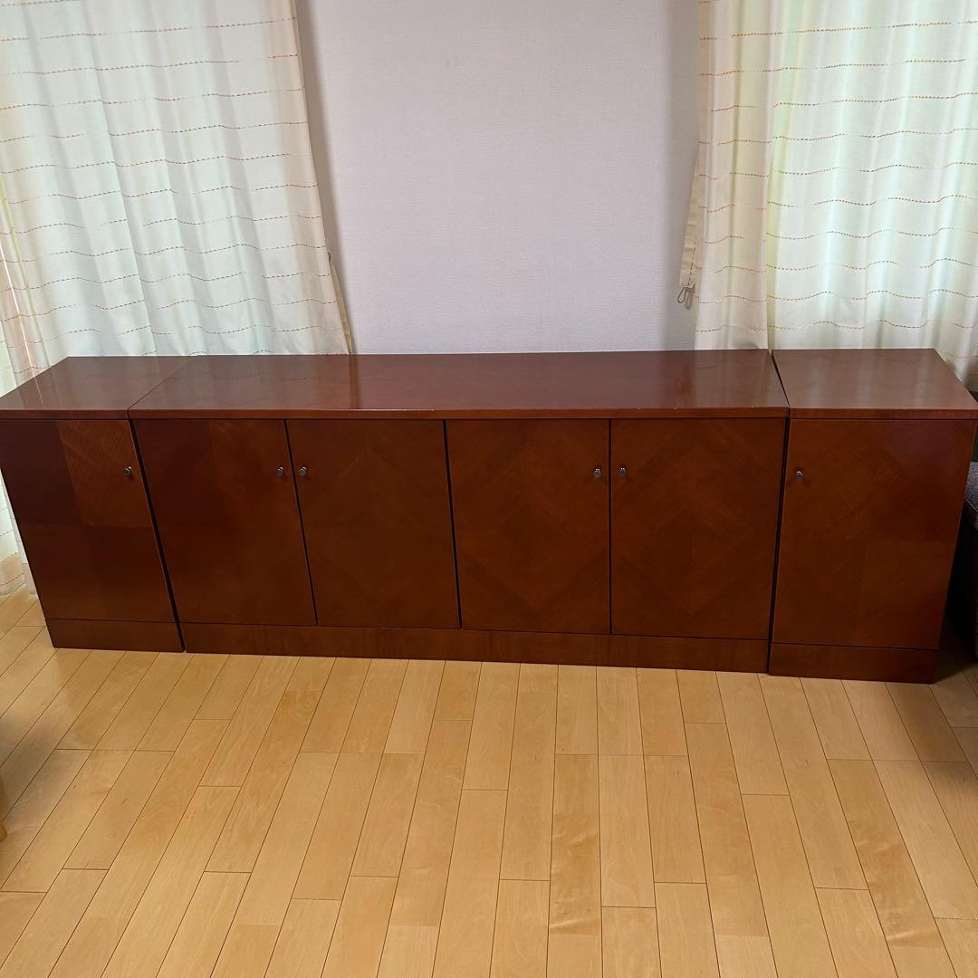 極希少カリモク　アラード　突板　ダイヤモンド貼り　サイドボード　キャビネット